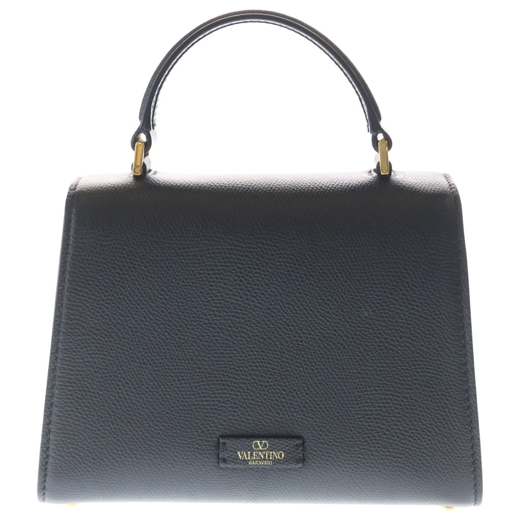 VALENTINO(ヴァレンティノ) ガラヴァーニ Vスリング グレインカーフスキン スモール ハンドバッグ ショルダーバッグ ブラック レディース