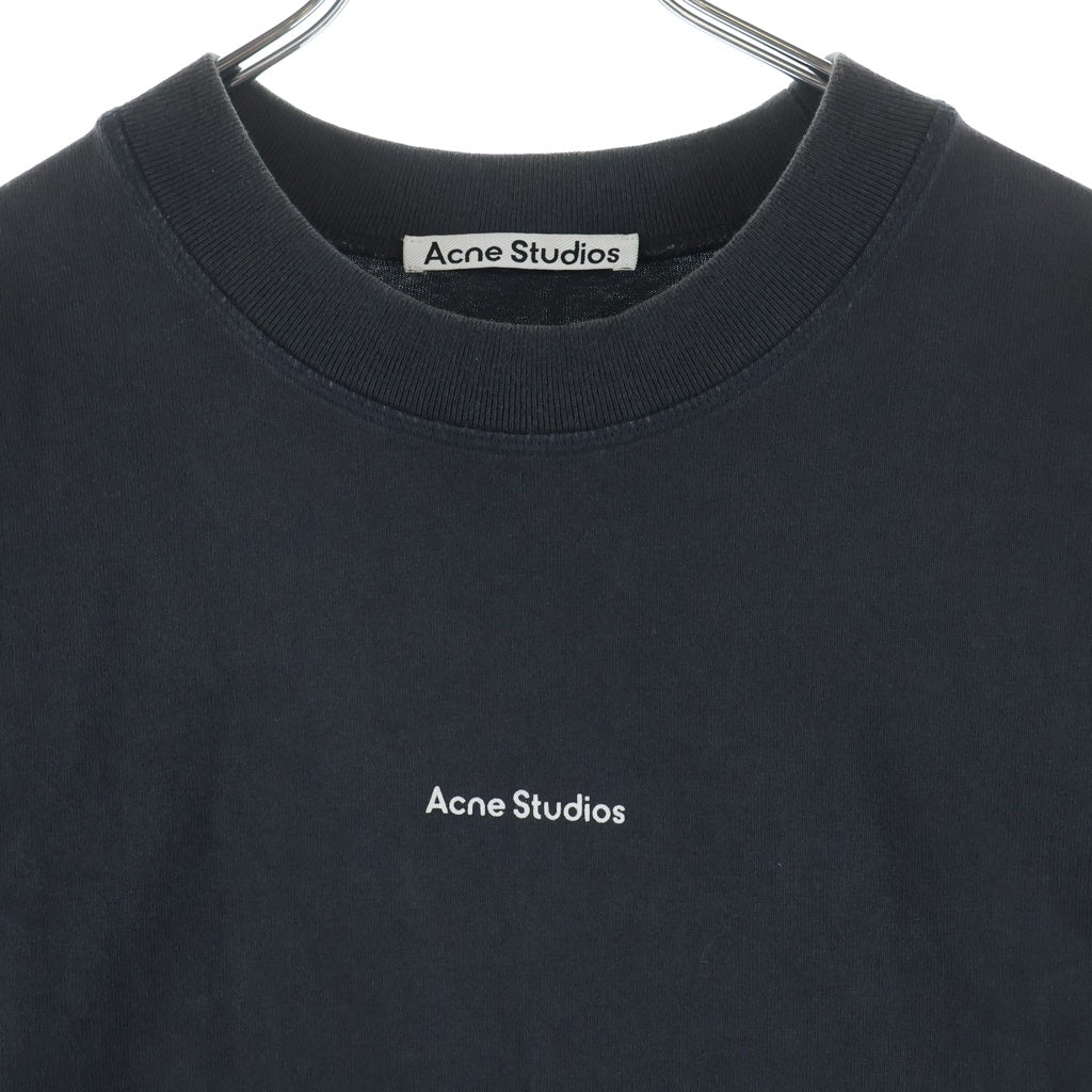 Acne Studios(アクネ ストゥディオズ) リラックスフィット スタンプロゴ 半袖Tシャツカットソー ブラック FN-MIN-TSHI000353