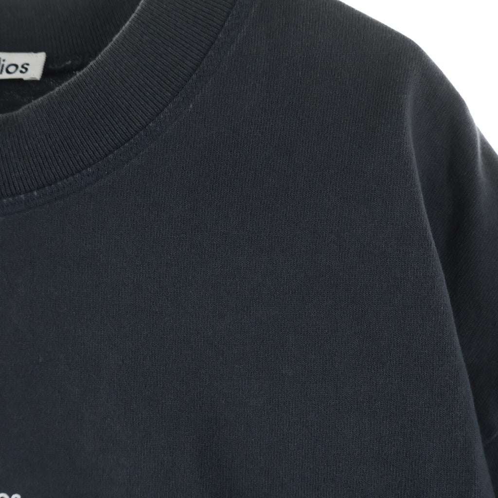 Acne Studios(アクネ ストゥディオズ) リラックスフィット スタンプロゴ 半袖Tシャツカットソー ブラック FN-MIN-TSHI000353