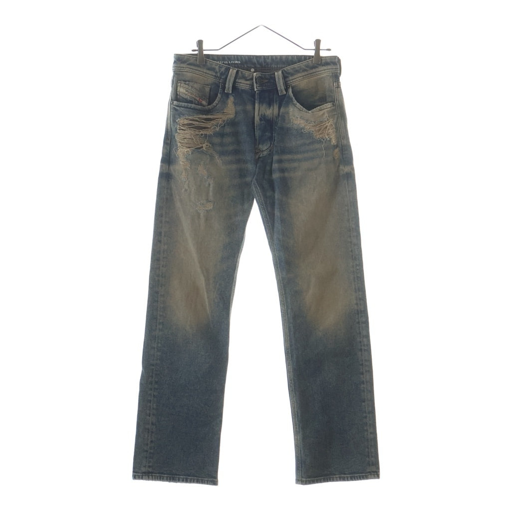 DIESEL(ディーゼル) 1985 LARKEE ダメージ加工 レギュラーフィット ストレートデニムパンツ インディゴ 00C06P 00C06P