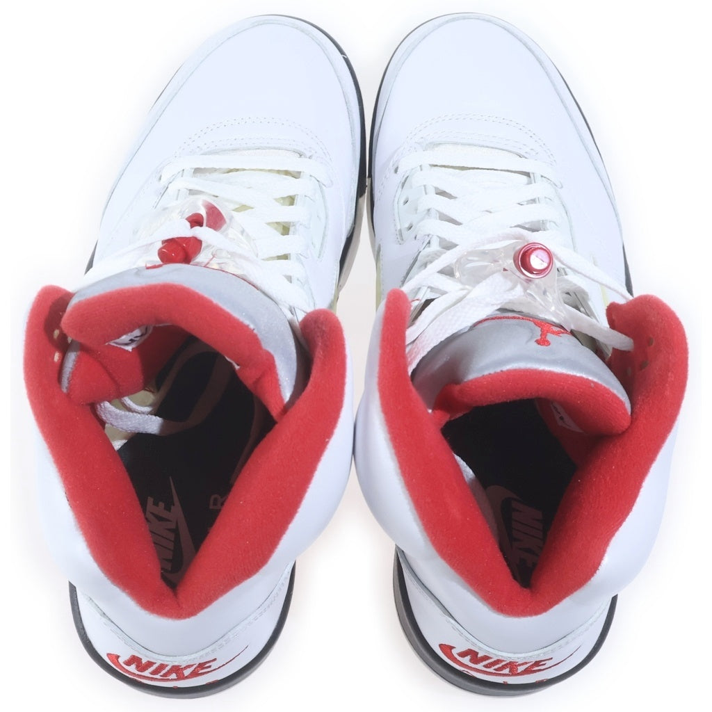 NIKE(ナイキ) AIR JORDAN 5 RETRO OG FIRE RED エアジョーダン レトロ ファイアレッド ハイカットスニーカー ホワイト/レッド US9.5/27.5cm DA1911-102
