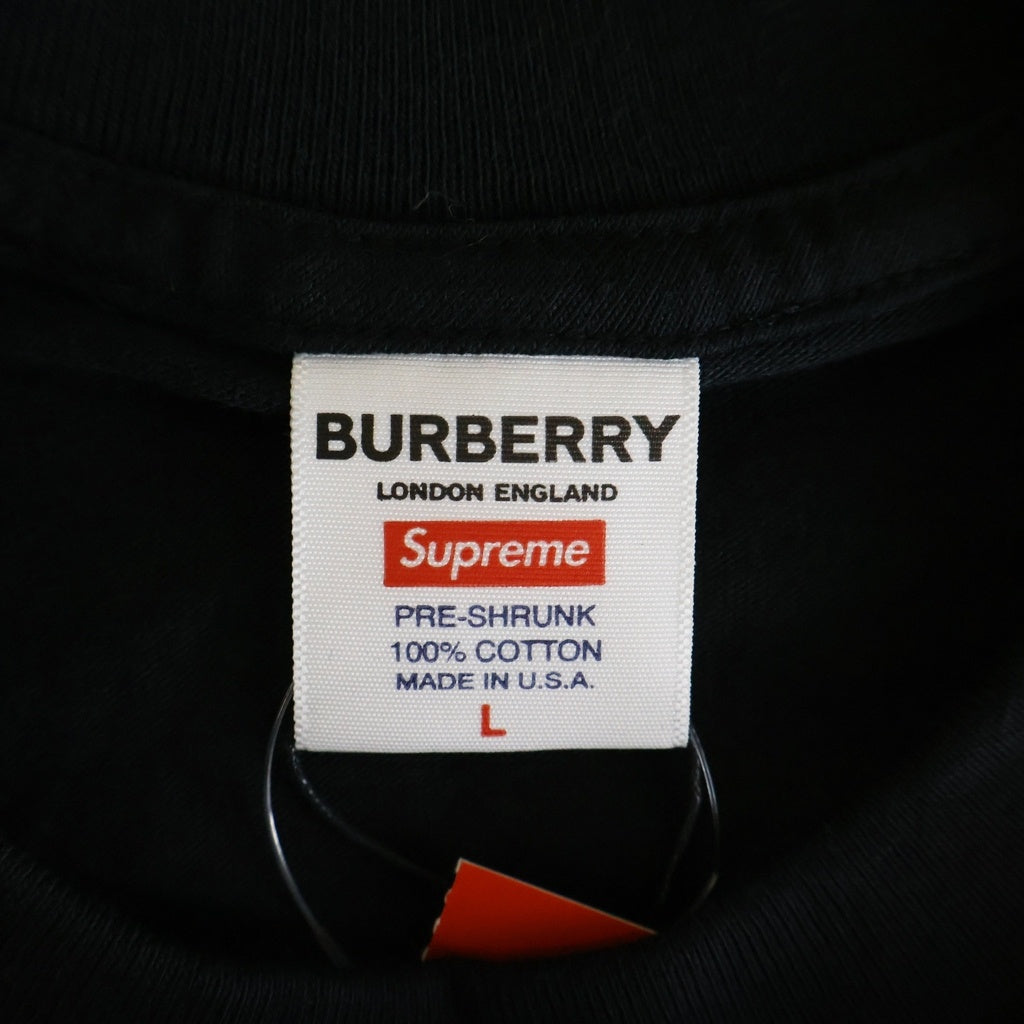 SUPREME(シュプリーム) 22SS ×BURBERRY Box Logo Tee バーバリー ボックスロゴ クルーネック 半袖Tシャツ カットソー ブラック