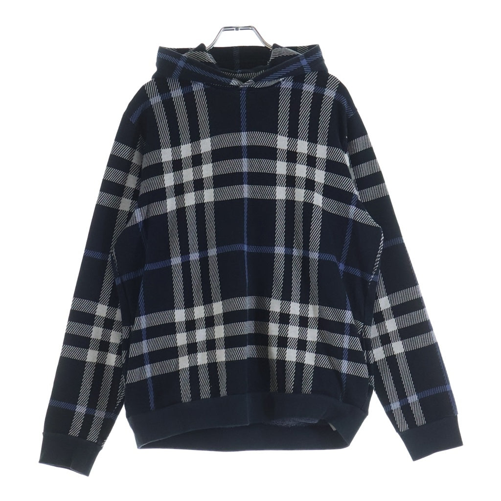 BURBERRY(バーバリー) CHECK COTTON JACQUARD HOODIE チェック コットンジャガード フーディー パーカー ネイビー 8070669 B3421