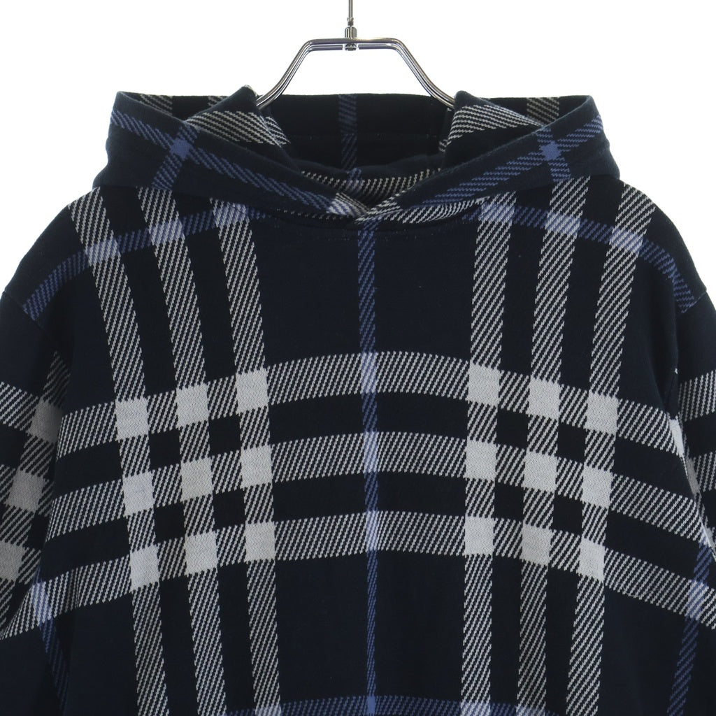 BURBERRY(バーバリー) CHECK COTTON JACQUARD HOODIE チェック コットンジャガード フーディー パーカー ネイビー 8070669 B3421