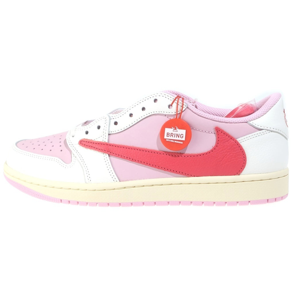 NIKE(ナイキ) ×Travis Scott AIR JORDAN 1 RETRO LOW Sail Tropical Pink エアジョーダン1 レトロ OG セイル トロピカルピンク ローカットスニーカー US10.5/28.5cm IQ7604-101
