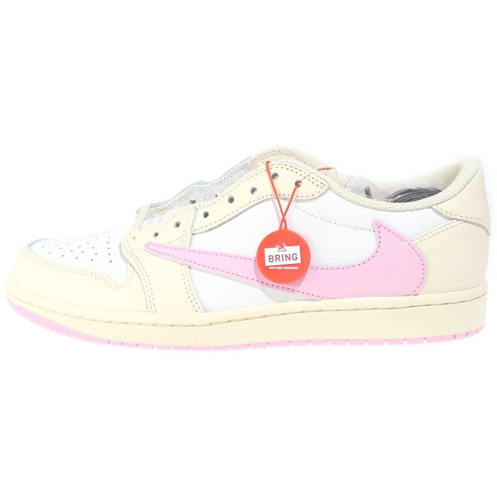 NIKE(ナイキ) ×TRAVIS SCOTT AIR JORDAN 1 RETRO LOW OG トラビススコット エアージョーダンワン レトロ ローカットスニーカー ピンク/ベージュ US10.5/28.5cm IQ7604-100