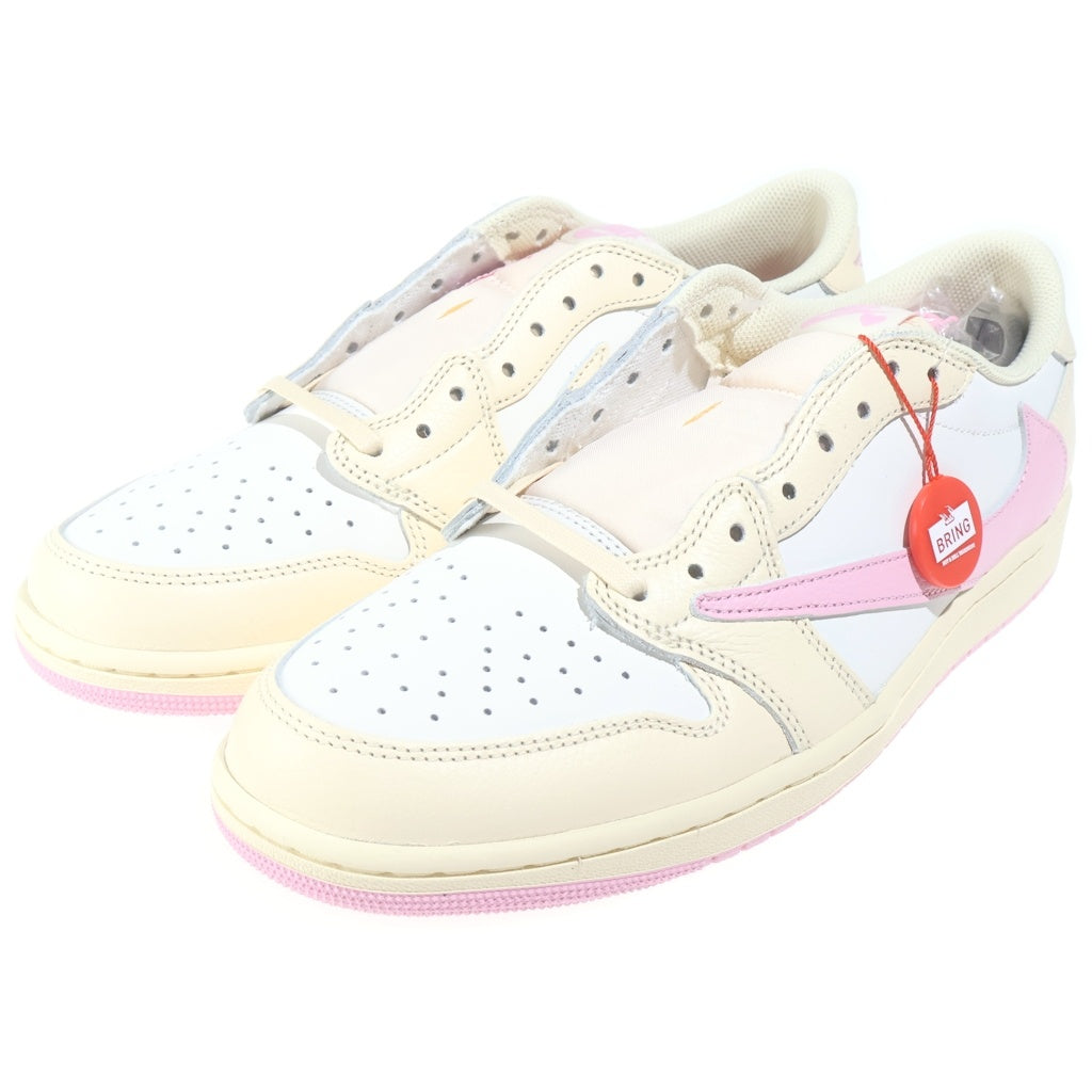 NIKE(ナイキ) ×TRAVIS SCOTT AIR JORDAN 1 RETRO LOW OG トラビススコット エアージョーダンワン レトロ ローカットスニーカー ピンク/ベージュ US10.5/28.5cm IQ7604-100