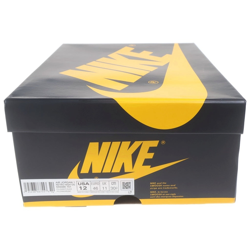 NIKE(ナイキ) AIR JORDAN1 RETRO HIGH OG POLLEN エアジョーダン1 パラン ハイカットスニーカー イエロー/ブラック 555088-701 US12/30cm
