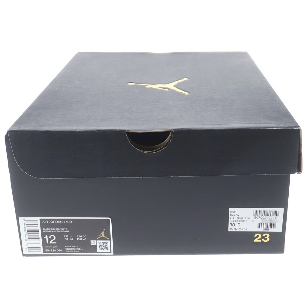 NIKE(ナイキ) AIR JORDAN 1 MID 554724-074 エアジョーダン ハイカットスニーカー ブラック/レッド US12/30cm