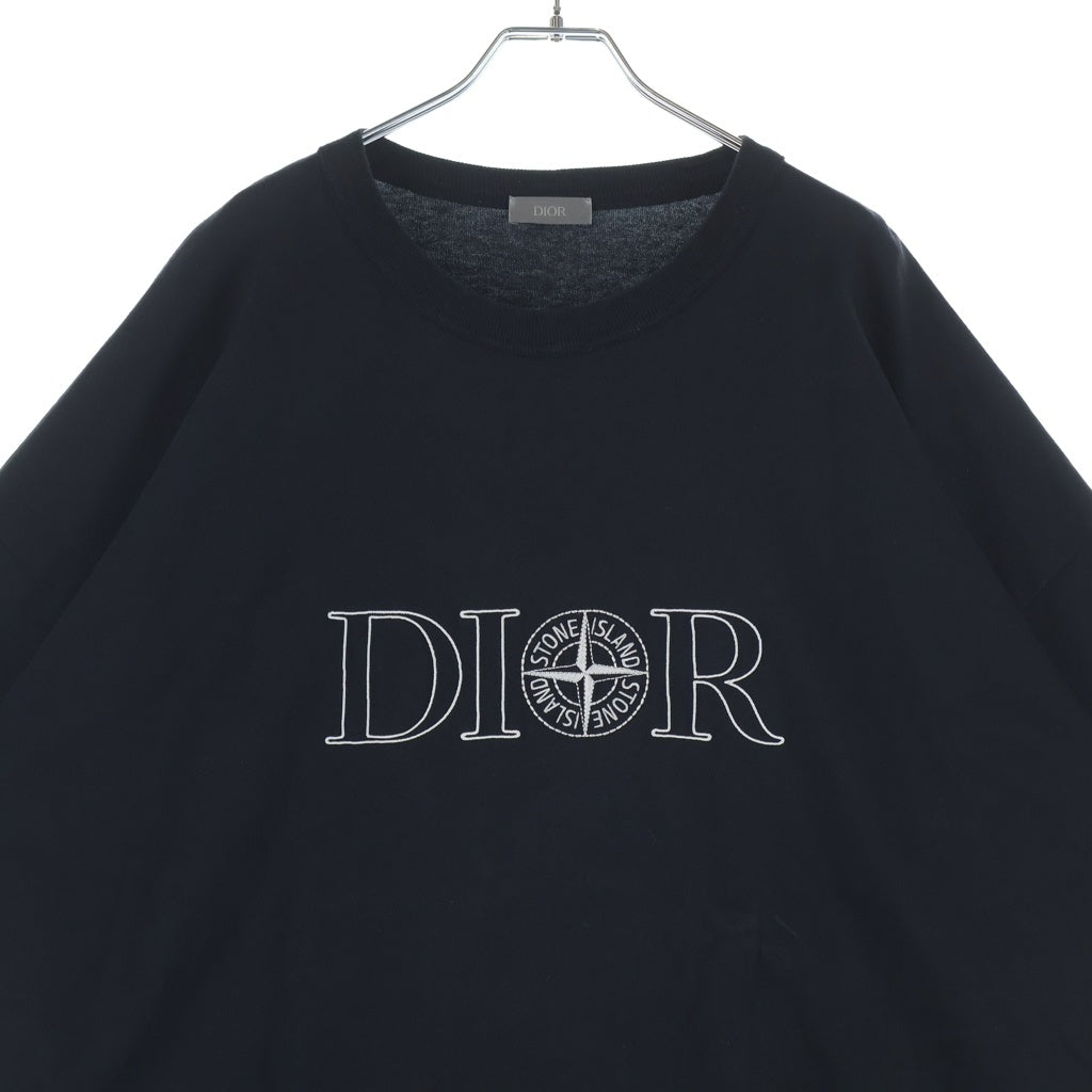 DIOR(ディオール) ×Stone Island Cotton Jersey T-shirt ストーンアイランド コットンジャージー 半袖Tシャツカットソー ブラック 493J638B0554