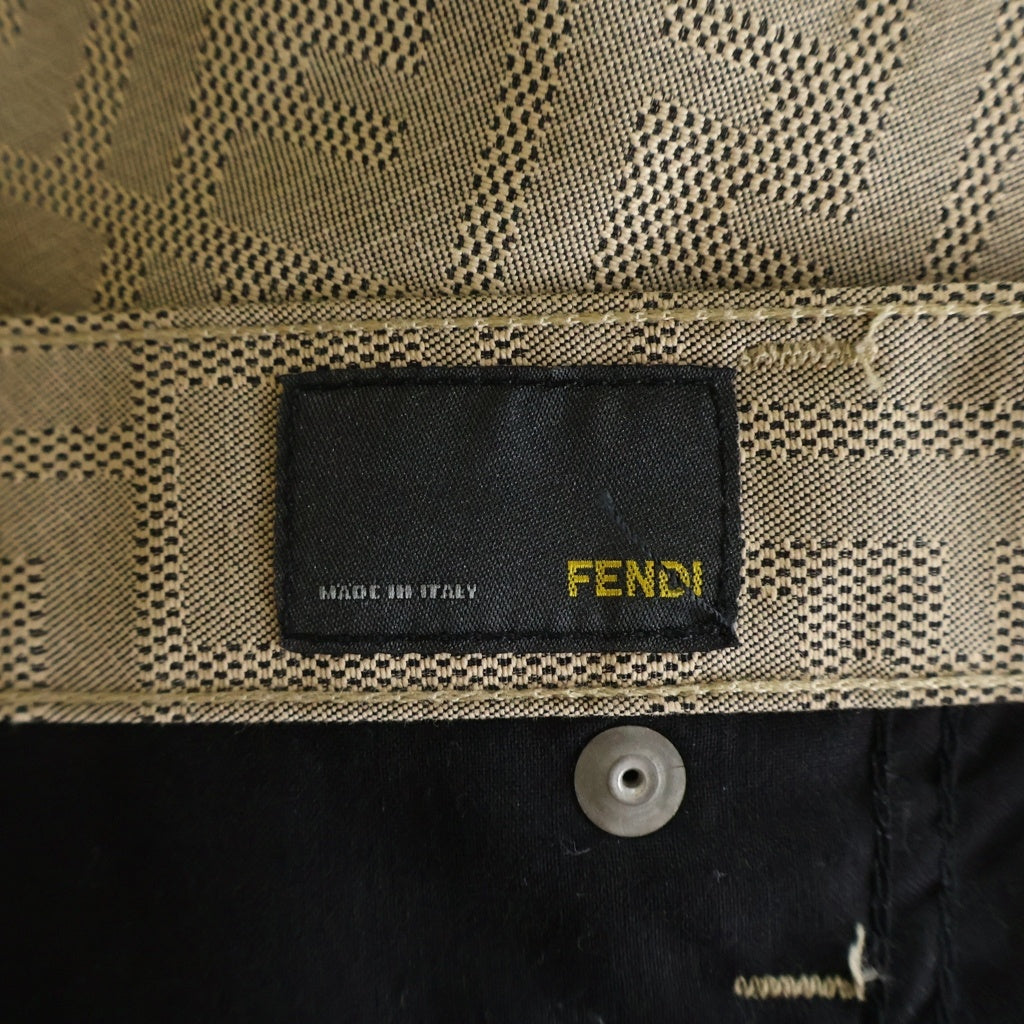 FENDI(フェンディ) ズッカ柄 ストレート コットン チノパンツ ベージュ 006961 レディース