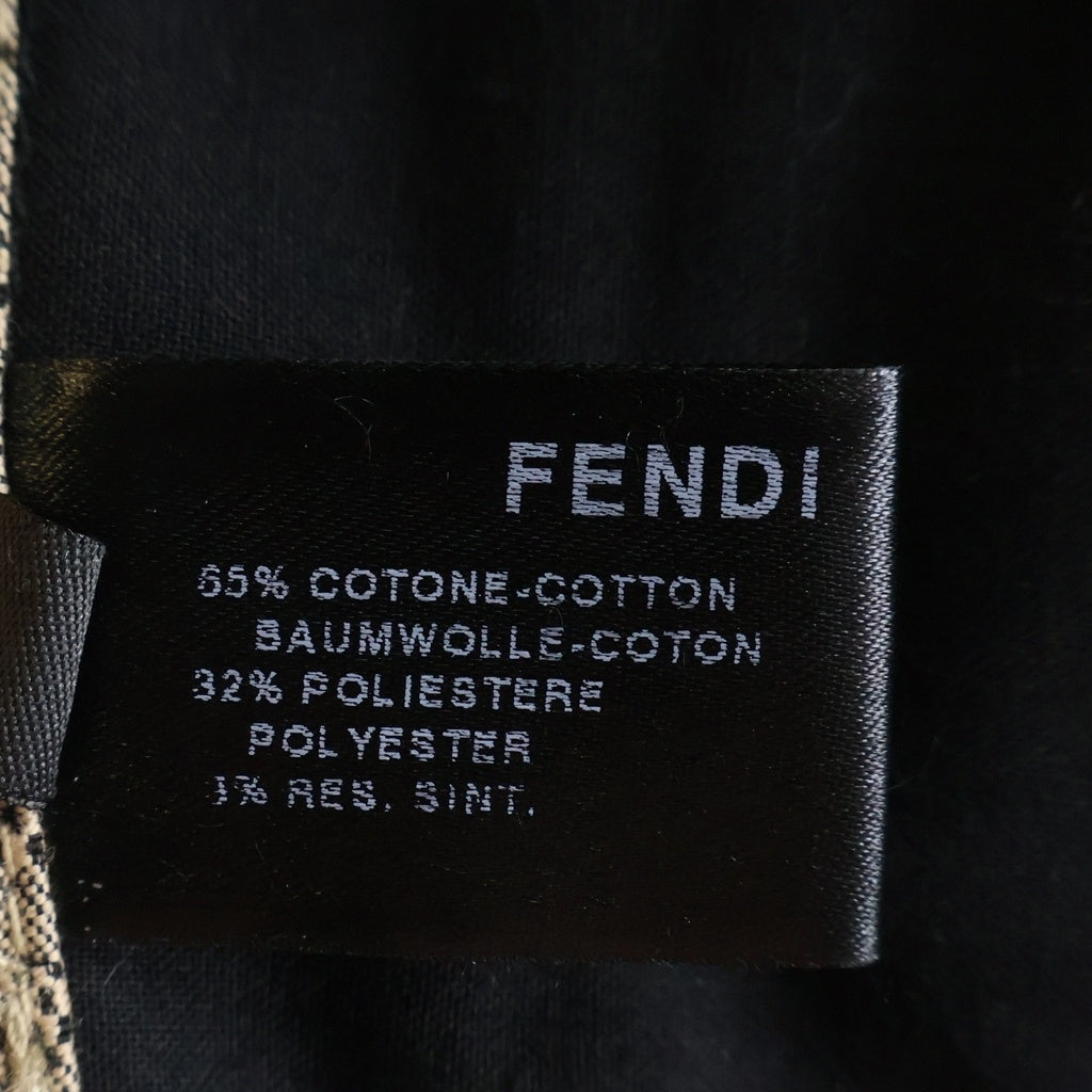 FENDI(フェンディ) ズッカ柄 ストレート コットン チノパンツ ベージュ 006961 レディース