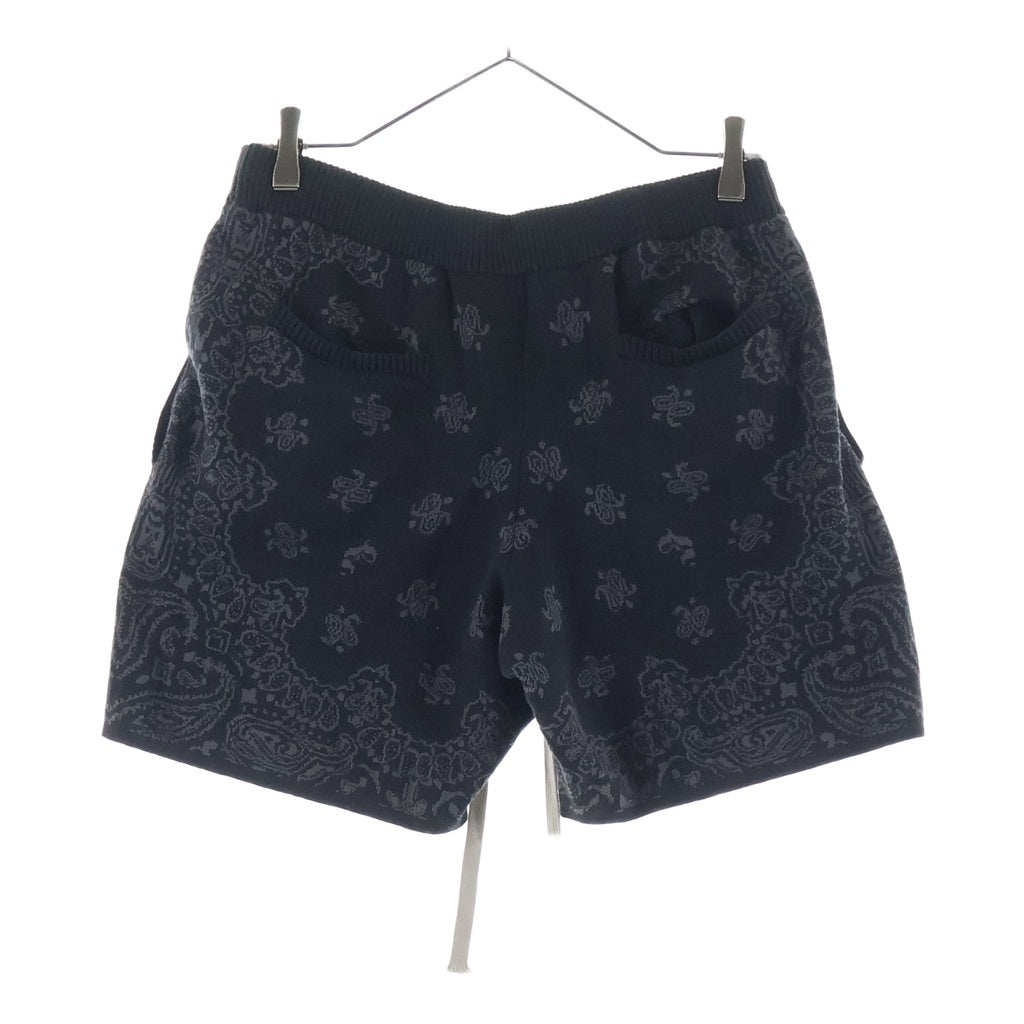 JUN / NAKAYAMA(ジュンナカヤマ) 26SS PAISLEY KNIT SHORTS ペイズリー ジャカード ニットショーツ ハーフパンツ ブラック JN-SS26-002