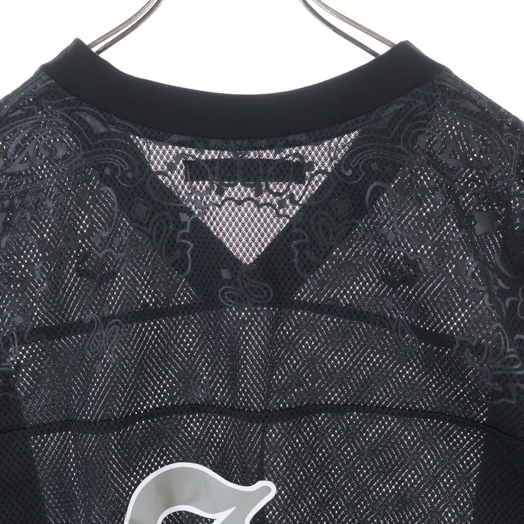 JUN / NAKAYAMA(ジュンナカヤマ) 26SS JN MESH SHIRTS ペイズリー メッシュ半袖Tシャツカットソー ブラック JN-SS26-010