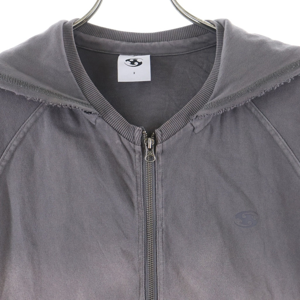 SAN SAN GEAR(サン サン ギア) Washed Hoodie Zip-Up ウォッシュ加工 ジップアップフーディー パーカー グレー SG2503SWHZ01