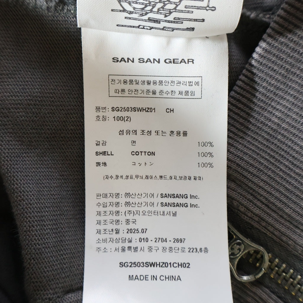 SAN SAN GEAR(サン サン ギア) Washed Hoodie Zip-Up ウォッシュ加工 ジップアップフーディー パーカー グレー SG2503SWHZ01