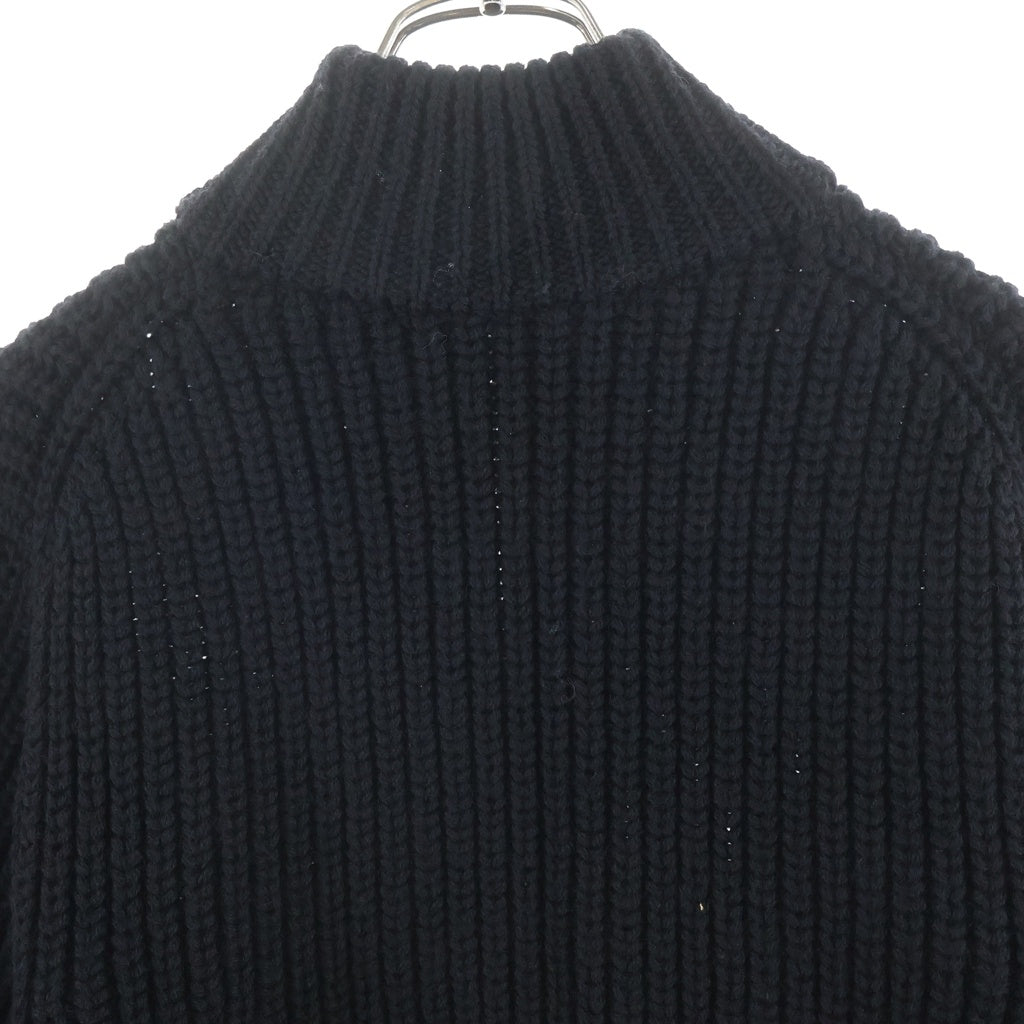 JOHN LAWRENCE SULLIVAN(ジョンローレンスサリバン) RIBED MASSIVE ROUNDED SLEEVE ZIP-UP KNIT JACKET オーバーサイズ ジップアップカーディガン ブラック 4B002-0325-30