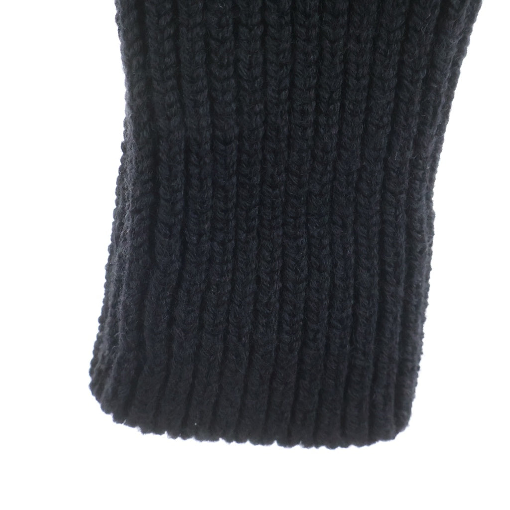 JOHN LAWRENCE SULLIVAN(ジョンローレンスサリバン) RIBED MASSIVE ROUNDED SLEEVE ZIP-UP KNIT JACKET オーバーサイズ ジップアップカーディガン ブラック 4B002-0325-30
