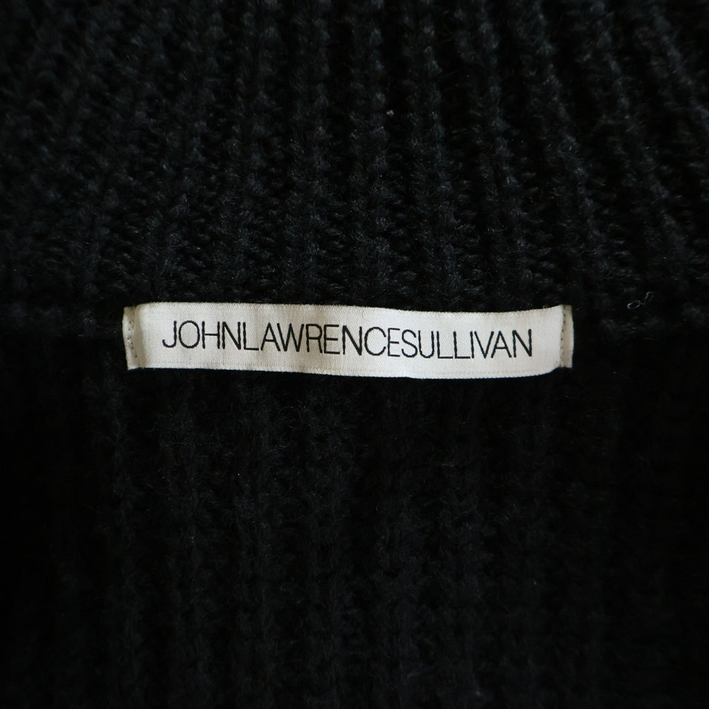 JOHN LAWRENCE SULLIVAN(ジョンローレンスサリバン) RIBED MASSIVE ROUNDED SLEEVE ZIP-UP KNIT JACKET オーバーサイズ ジップアップカーディガン ブラック 4B002-0325-30