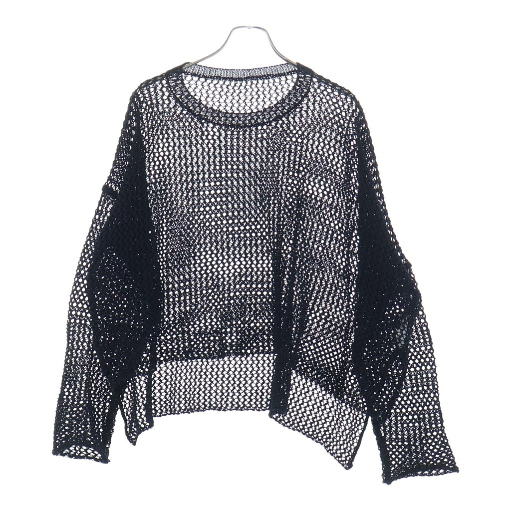 sulvam(サルバム) OVER MESH KNIT オーバーメッシュニット ブラック MX-K01-800