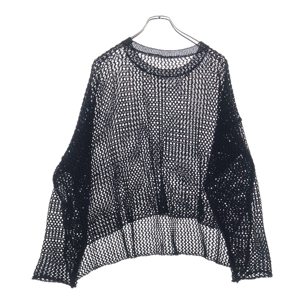 sulvam(サルバム) OVER MESH KNIT オーバーメッシュニット ブラック MX-K01-800