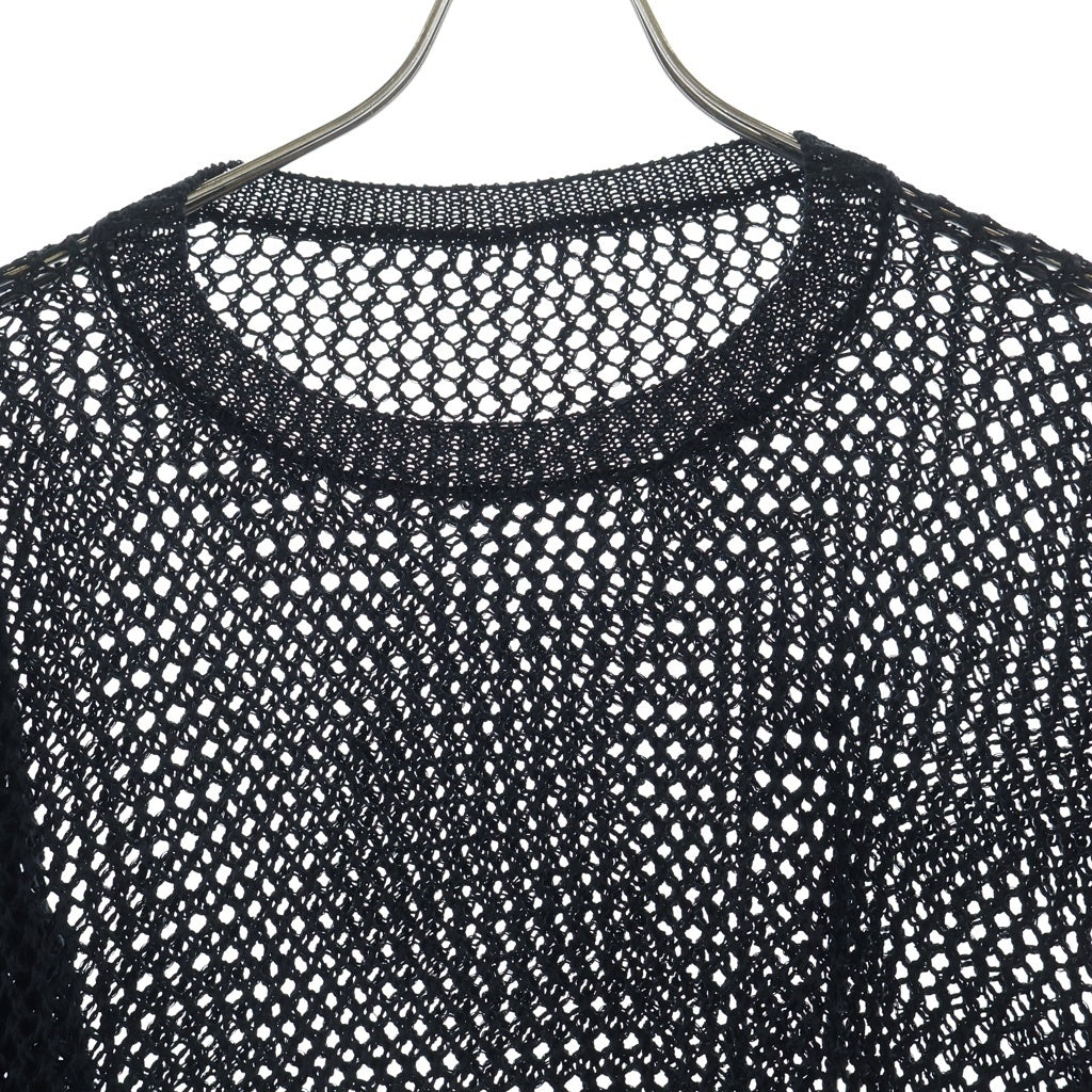 sulvam(サルバム) OVER MESH KNIT オーバーメッシュニット ブラック MX-K01-800