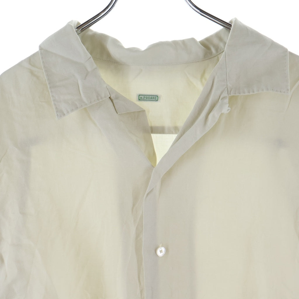 A.PRESSE(アプレッセ) Silk Linen Open Collar S/S Shirt シルク リネン オープンカラー半袖シャツ アイボリー 25SAP-02-06H