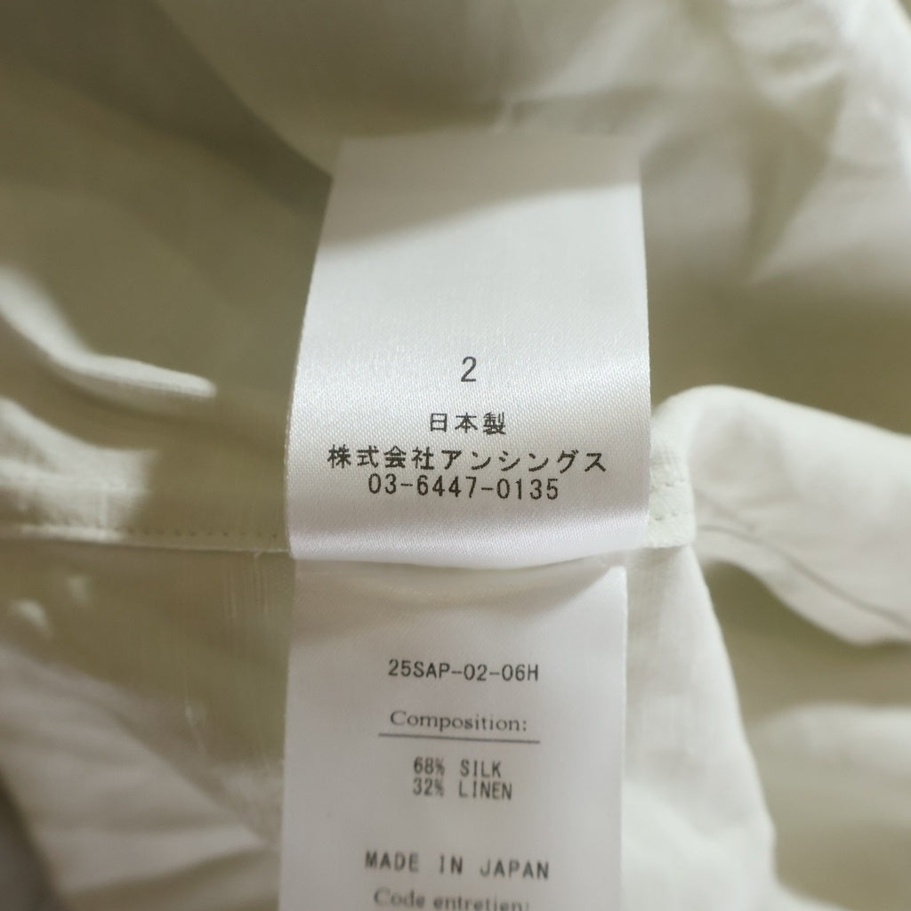 A.PRESSE(アプレッセ) Silk Linen Open Collar S/S Shirt シルク リネン オープンカラー半袖シャツ アイボリー 25SAP-02-06H