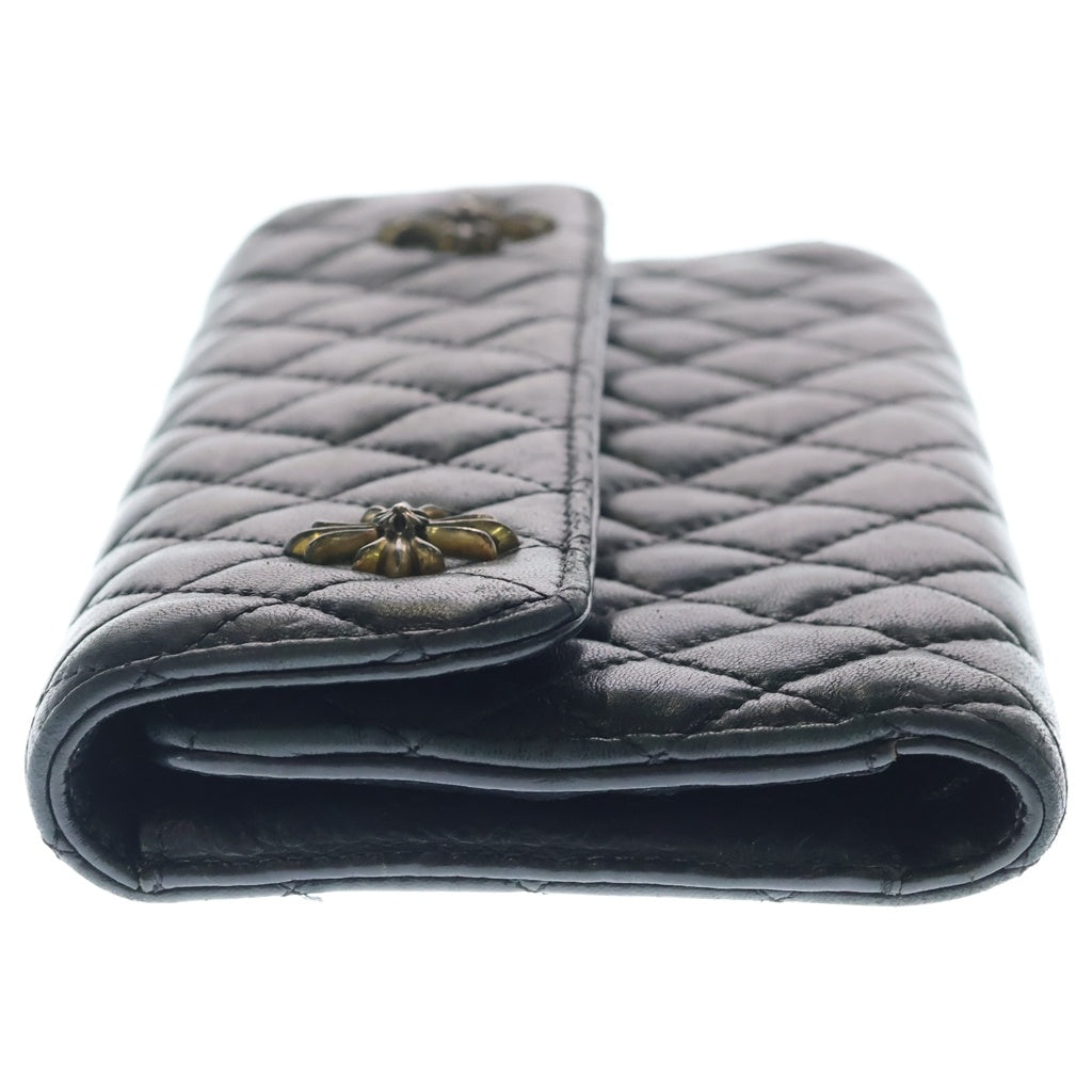 CHROME HEARTS(クロムハーツ) WAVE4 QLT 3SNP ウェーブキルティングレザーウォレット 長財布 ブラック