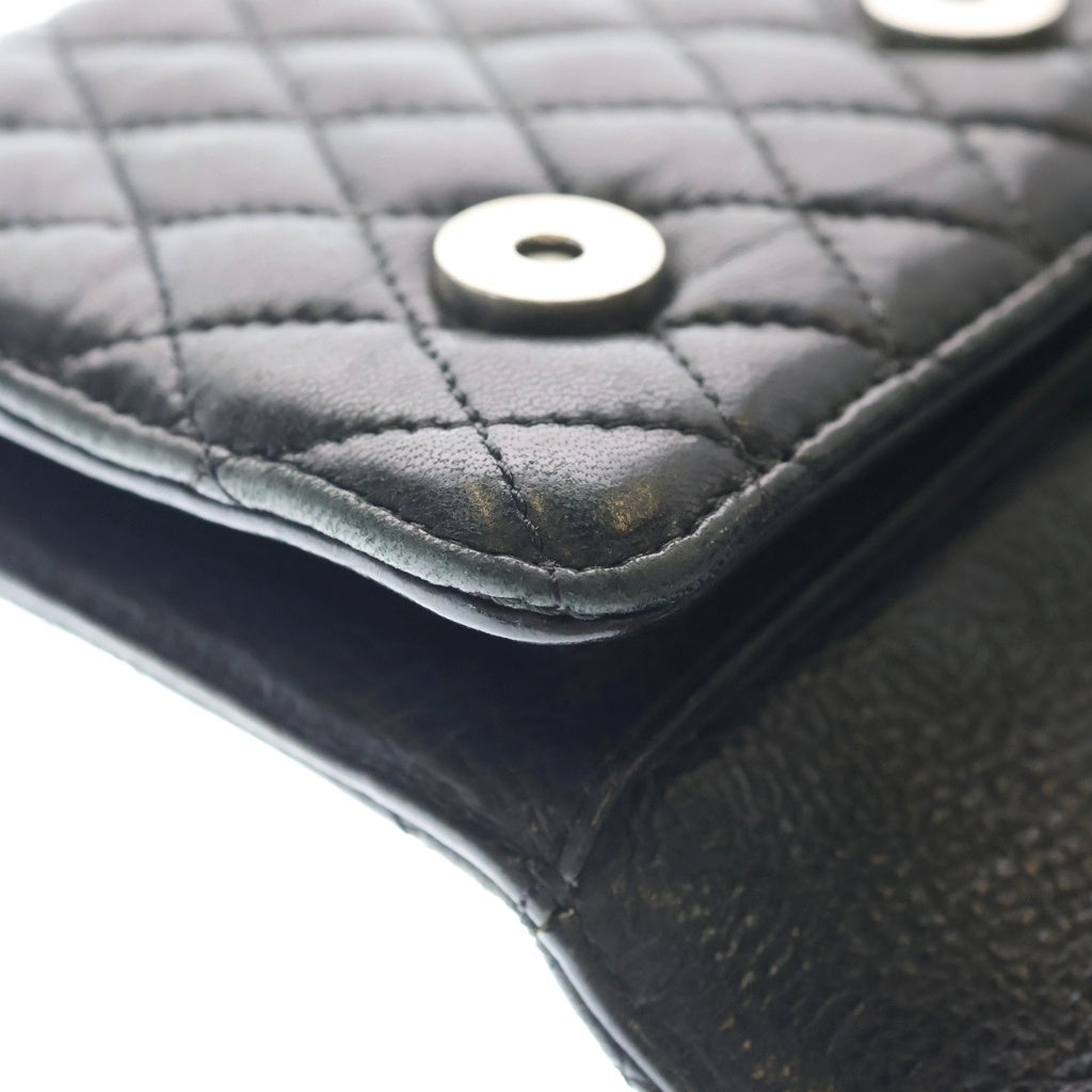 CHROME HEARTS(クロムハーツ) WAVE4 QLT 3SNP ウェーブキルティングレザーウォレット 長財布 ブラック