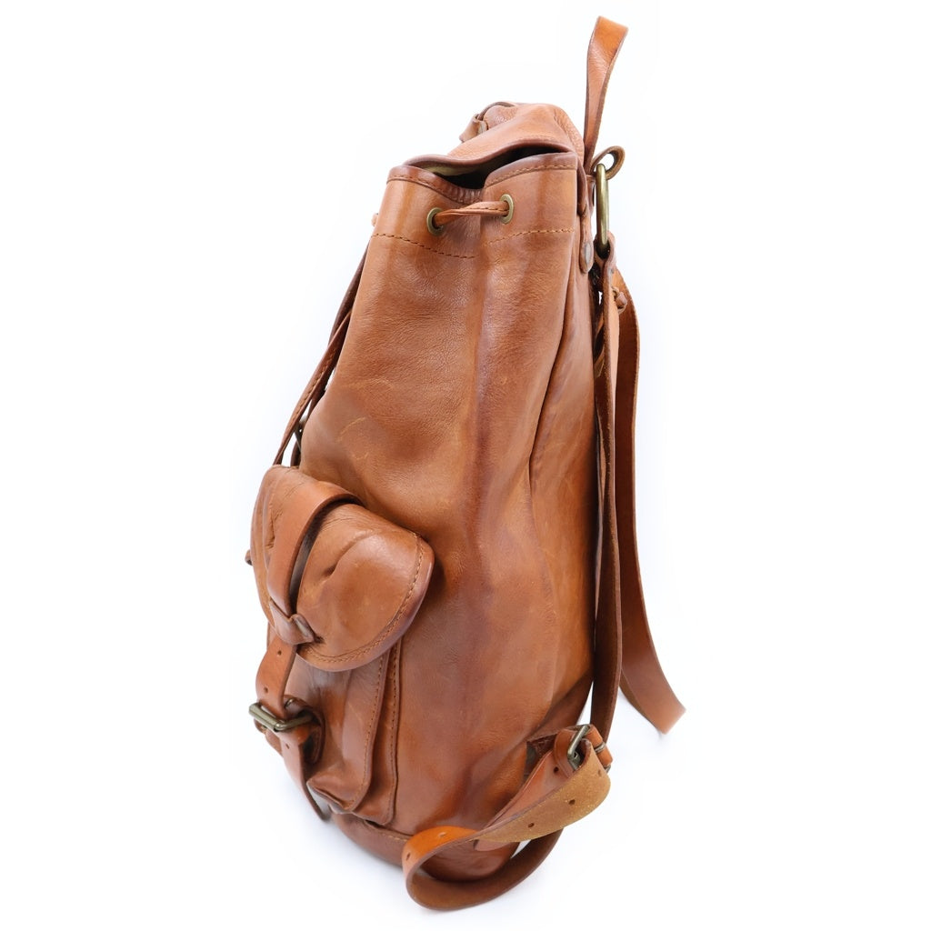 RRL(ダブルアールエル) レザー フラップポケット バックパック リュックサック ブラウン