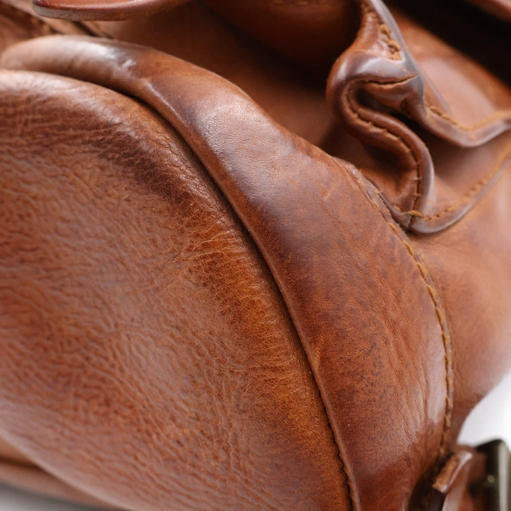 RRL(ダブルアールエル) レザー フラップポケット バックパック リュックサック ブラウン