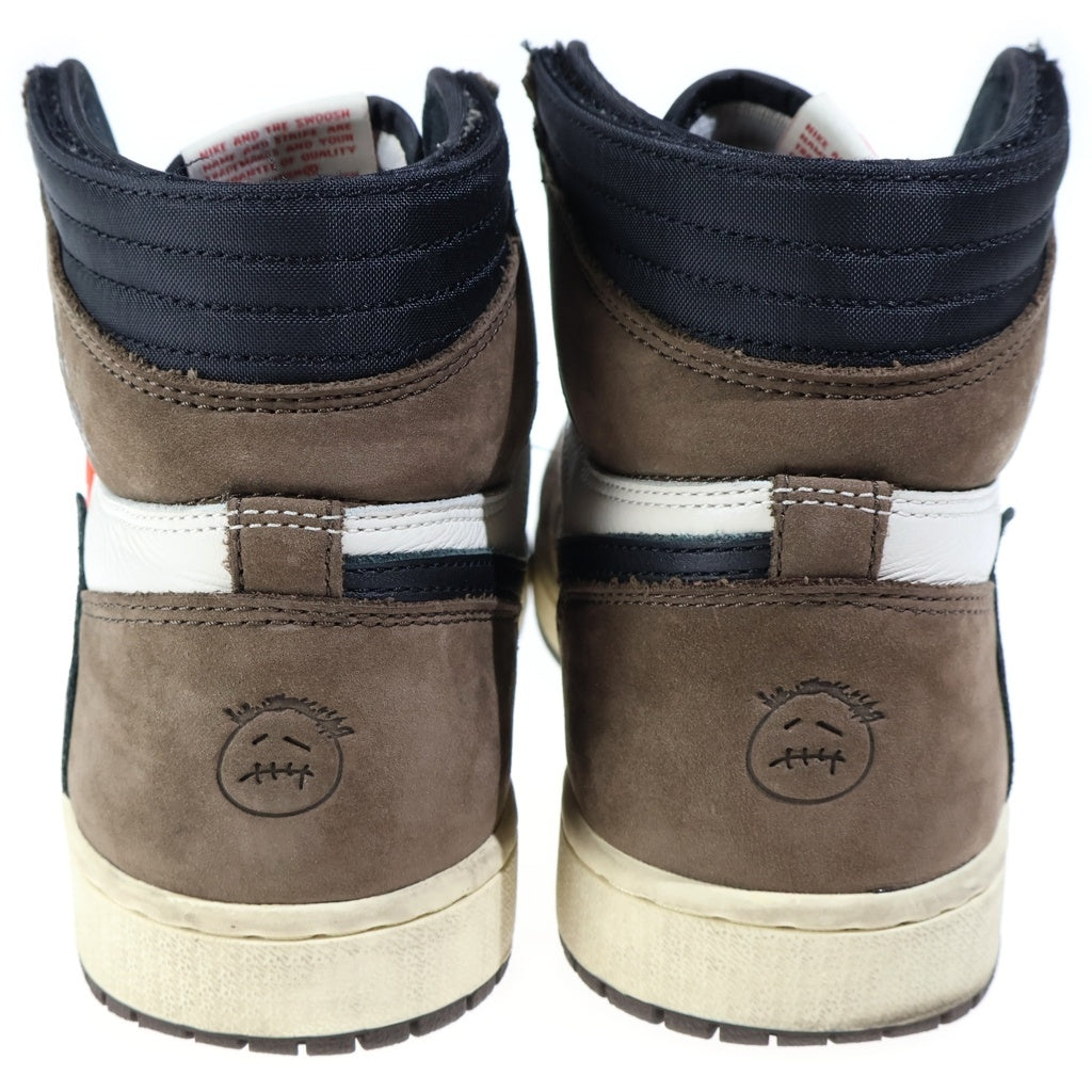 NIKE(ナイキ) ×TRAVIS SCOTT AIR JORDAN 1 HIGH OG TS SP CD4487-100 トラヴィススコット エアジョーダン1 ハイカットスニーカー ブラウン/ホワイト US9/27.0cm