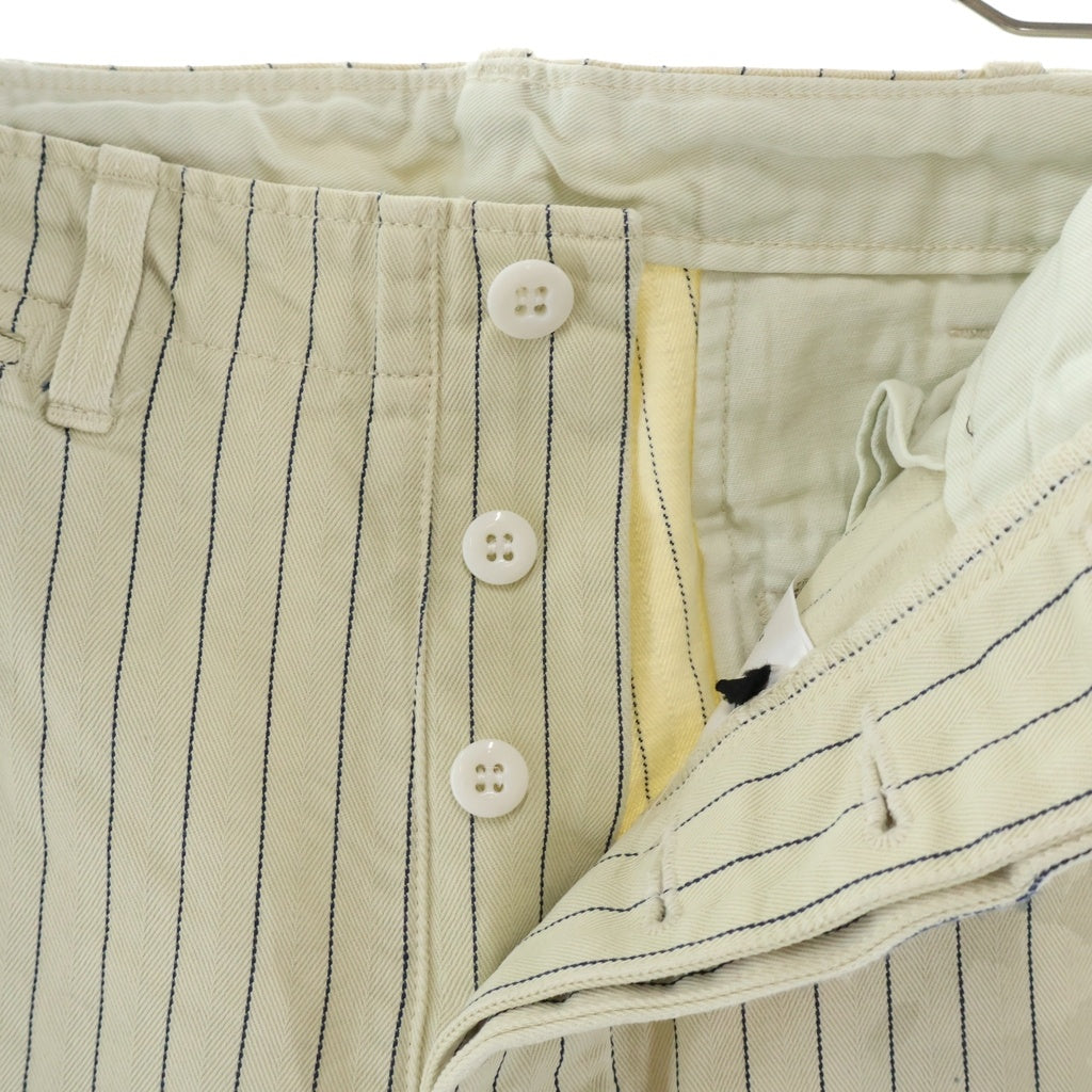 BOWWOW(バウワウ) COLA STRIPE TROUSERS ストライプパンツ ホワイト