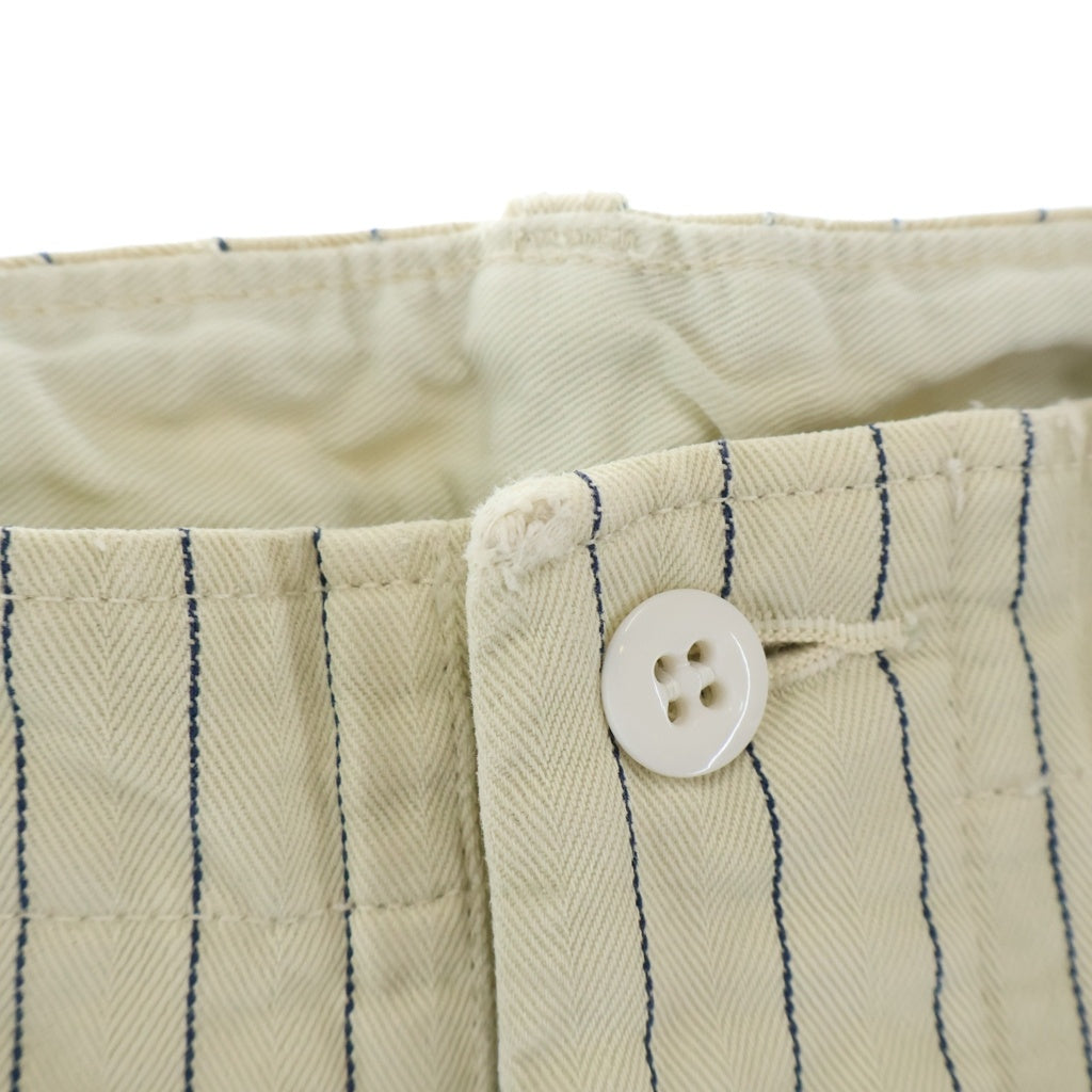BOWWOW(バウワウ) COLA STRIPE TROUSERS ストライプパンツ ホワイト