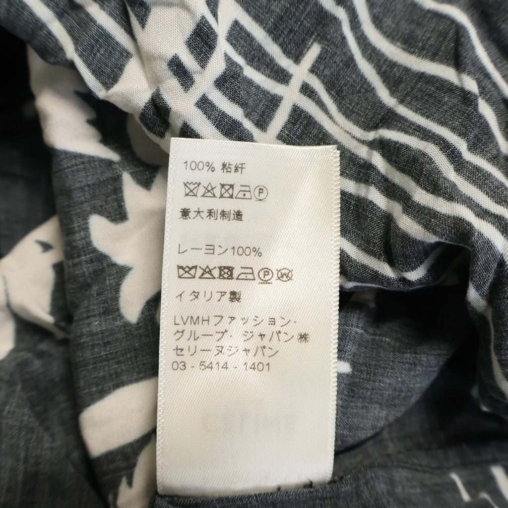 CELINE(セリーヌ) 21SS ドラッグストアカラーパームツリープリントクラシック長袖シャツ ブラック/ホワイト 2C028466M