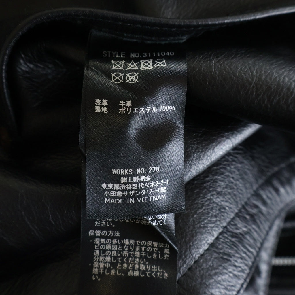 SCHOTT(ショット) BUFFALO LEATHER OVERALL バッファローレザーオーバーオール 3111040 ブラック