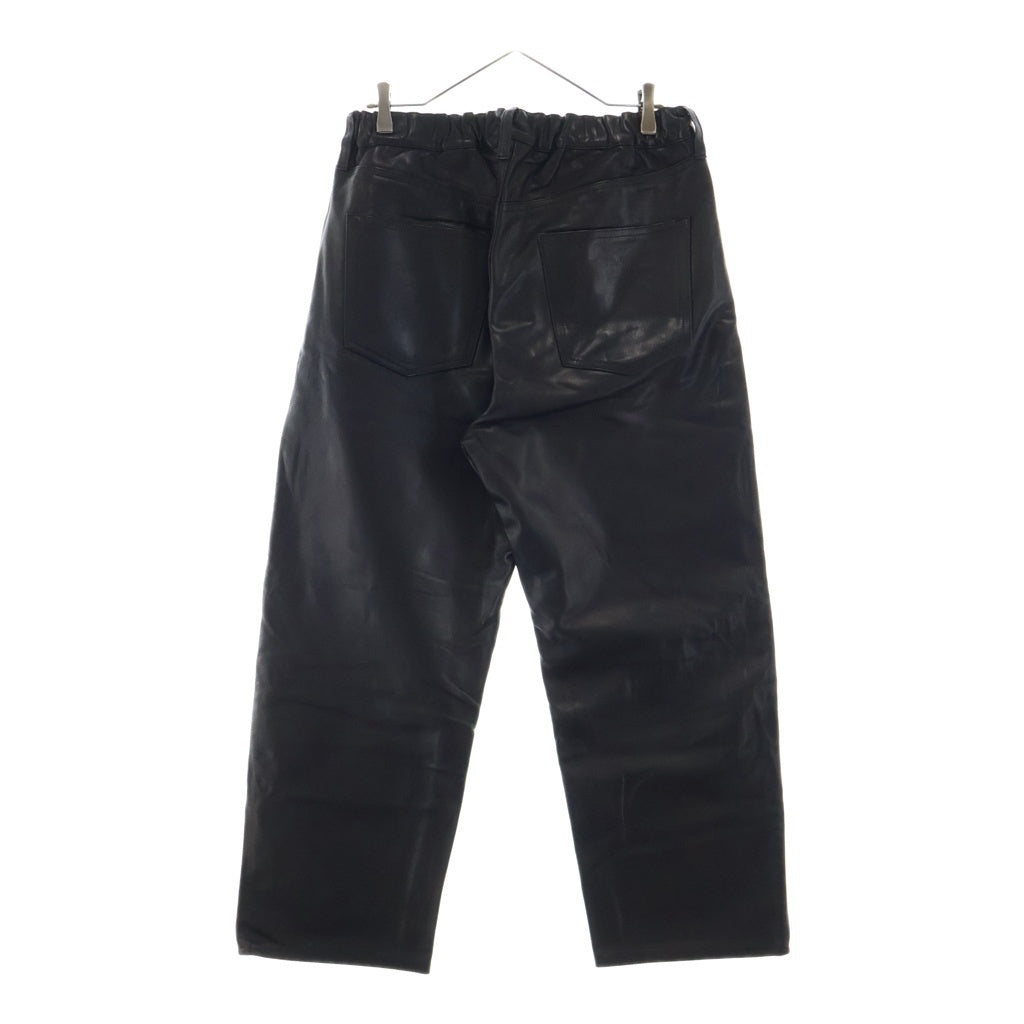 YOKO SAKAMOTO(ヨーコサカモト) LEATHER TROUSERS レザーストレートパンツ ブラック
