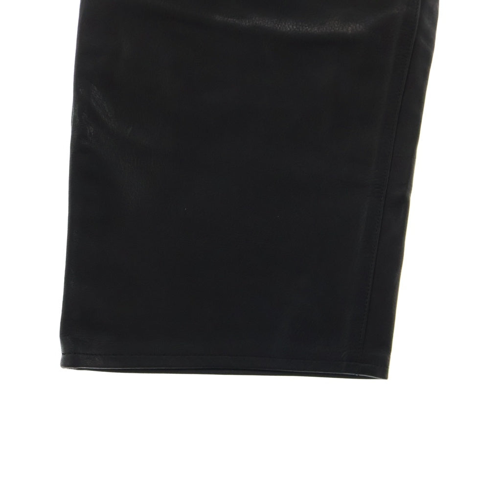 YOKO SAKAMOTO(ヨーコサカモト) LEATHER TROUSERS レザーストレートパンツ ブラック