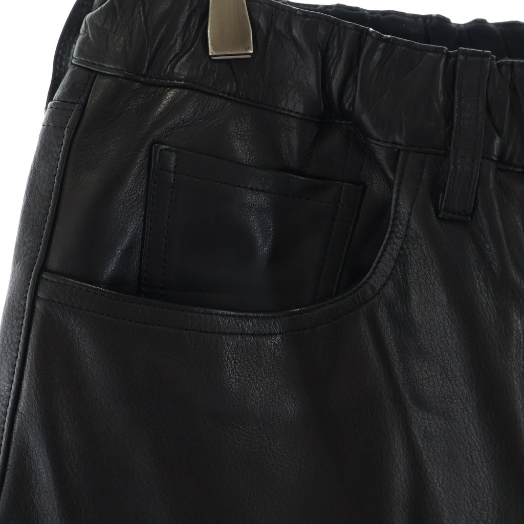 YOKO SAKAMOTO(ヨーコサカモト) LEATHER TROUSERS レザーストレートパンツ ブラック