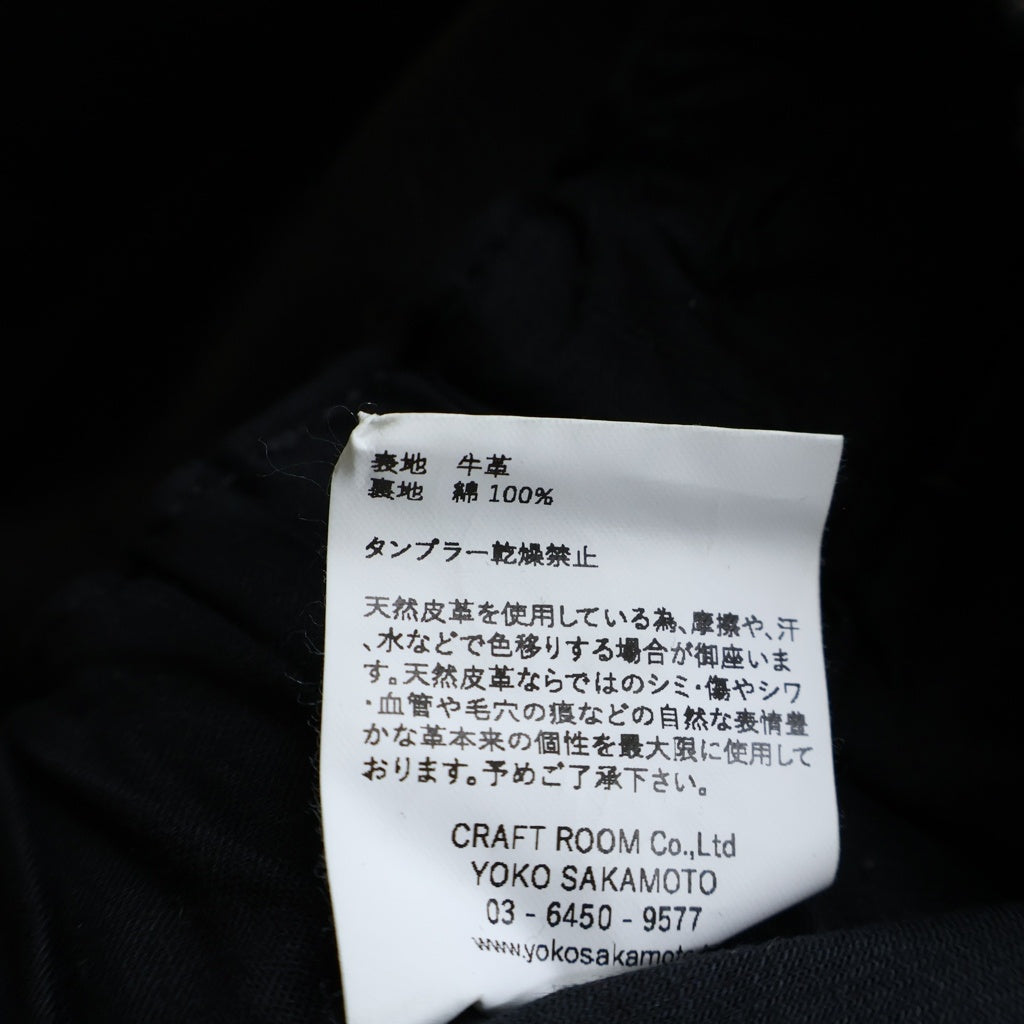 YOKO SAKAMOTO(ヨーコサカモト) LEATHER TROUSERS レザーストレートパンツ ブラック