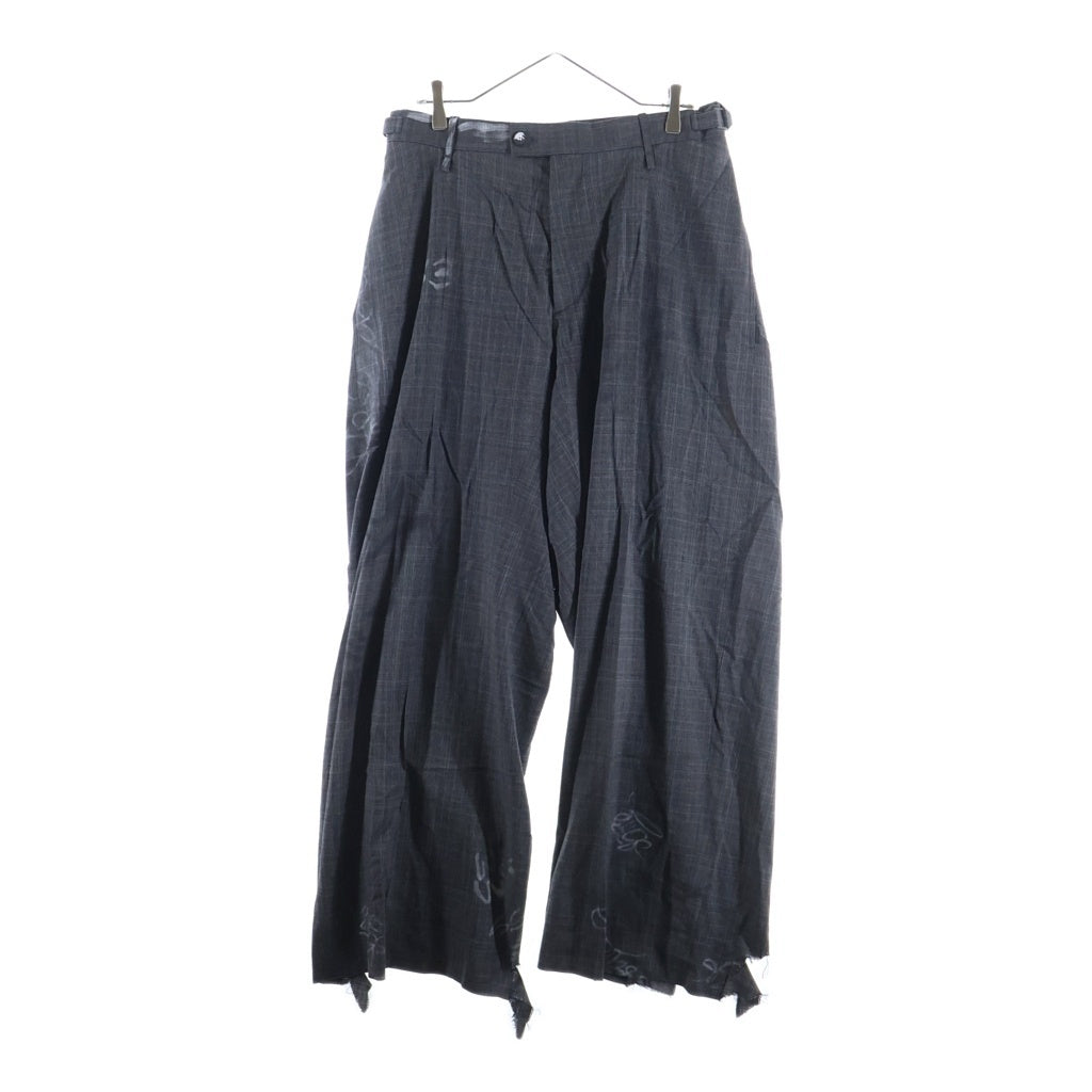 BALENCIAGA(バレンシアガ) 23SS Graffiti Skater Tailored Pants グラフィティスケーターテーラード チェックスラックスパンツ グレー 738848 TOT07