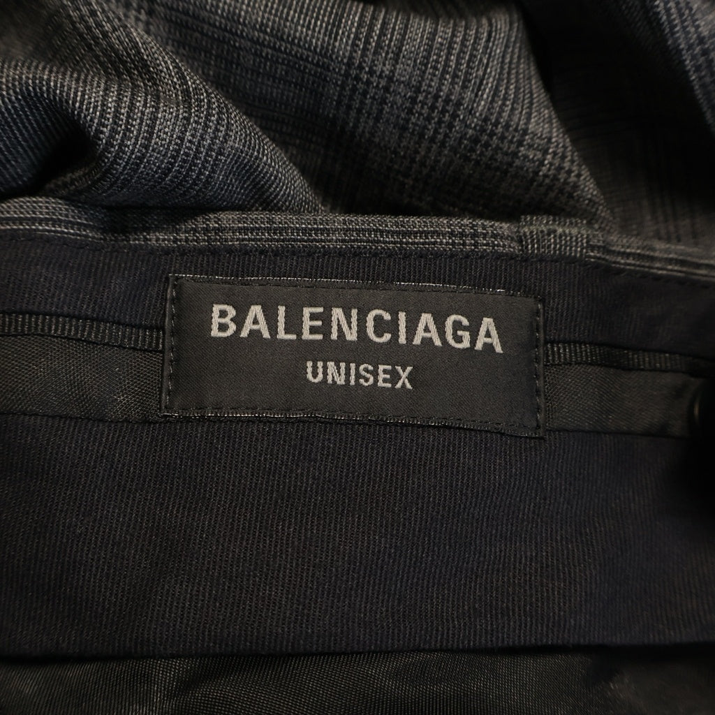BALENCIAGA(バレンシアガ) 23SS Graffiti Skater Tailored Pants グラフィティスケーターテーラード チェックスラックスパンツ グレー 738848 TOT07