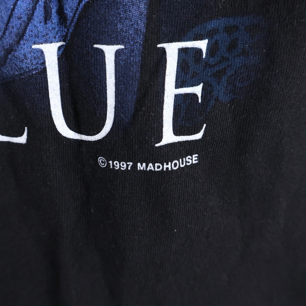 GEEKSRULE(ギークスルール) ×PERFECT BLUE パーフェクトブルー シルクスクリーンプリント クルーネックプルオーバー 半袖Tシャツカットソー ブラック