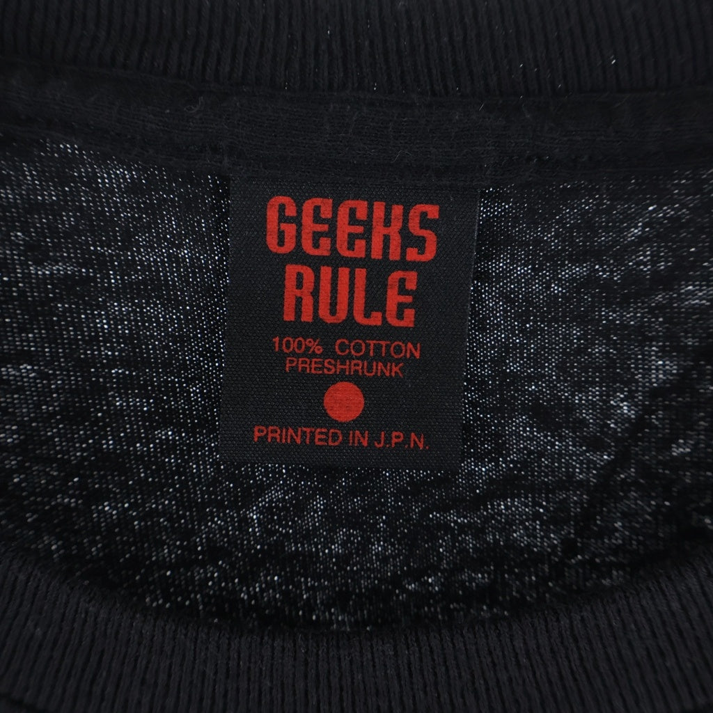 GEEKSRULE(ギークスルール) ×PERFECT BLUE パーフェクトブルー シルクスクリーンプリント クルーネックプルオーバー 半袖Tシャツカットソー ブラック
