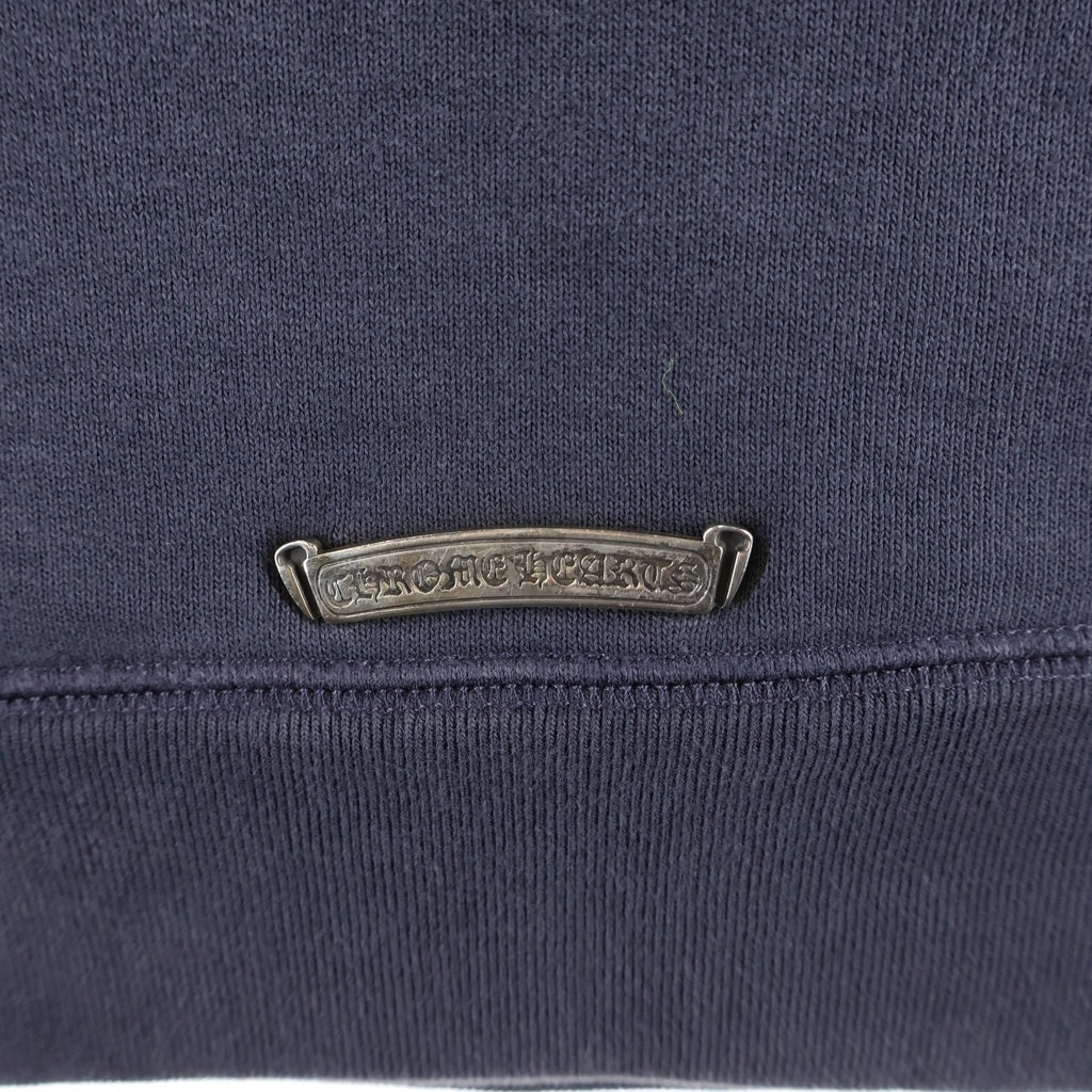 CHROME HEARTS(クロムハーツ) GRP Y NOT PAPER JAM Raglan Pullover Hoodie クロスレザーパッチ ワイノットラグランプルオーバーフーディ プルオーバースウェット パーカー ネイビー/レッド