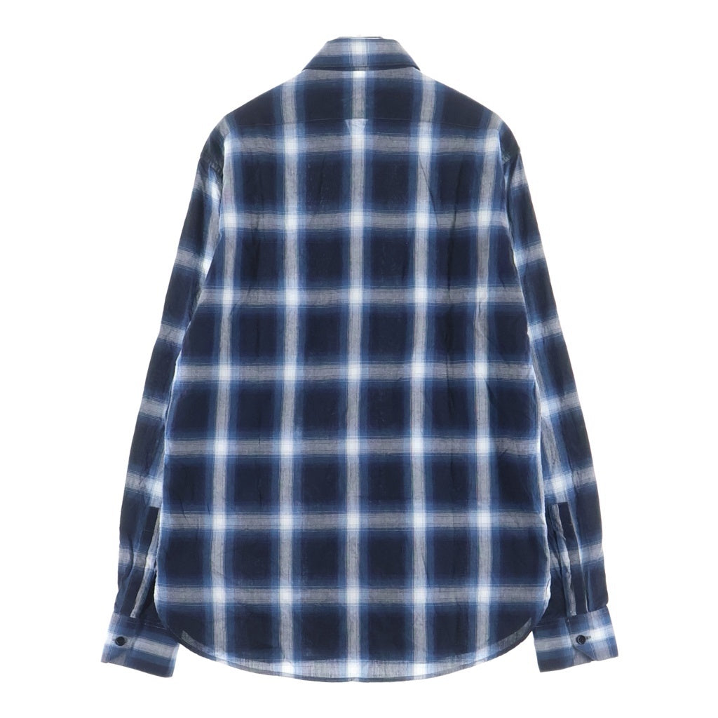 SAINT LAURENT PARIS(サンローランパリ) 14AW オンブレチェック総柄ロングスリーブシャツ 長袖シャツ ブルー/ホワイト 340855 Y854F