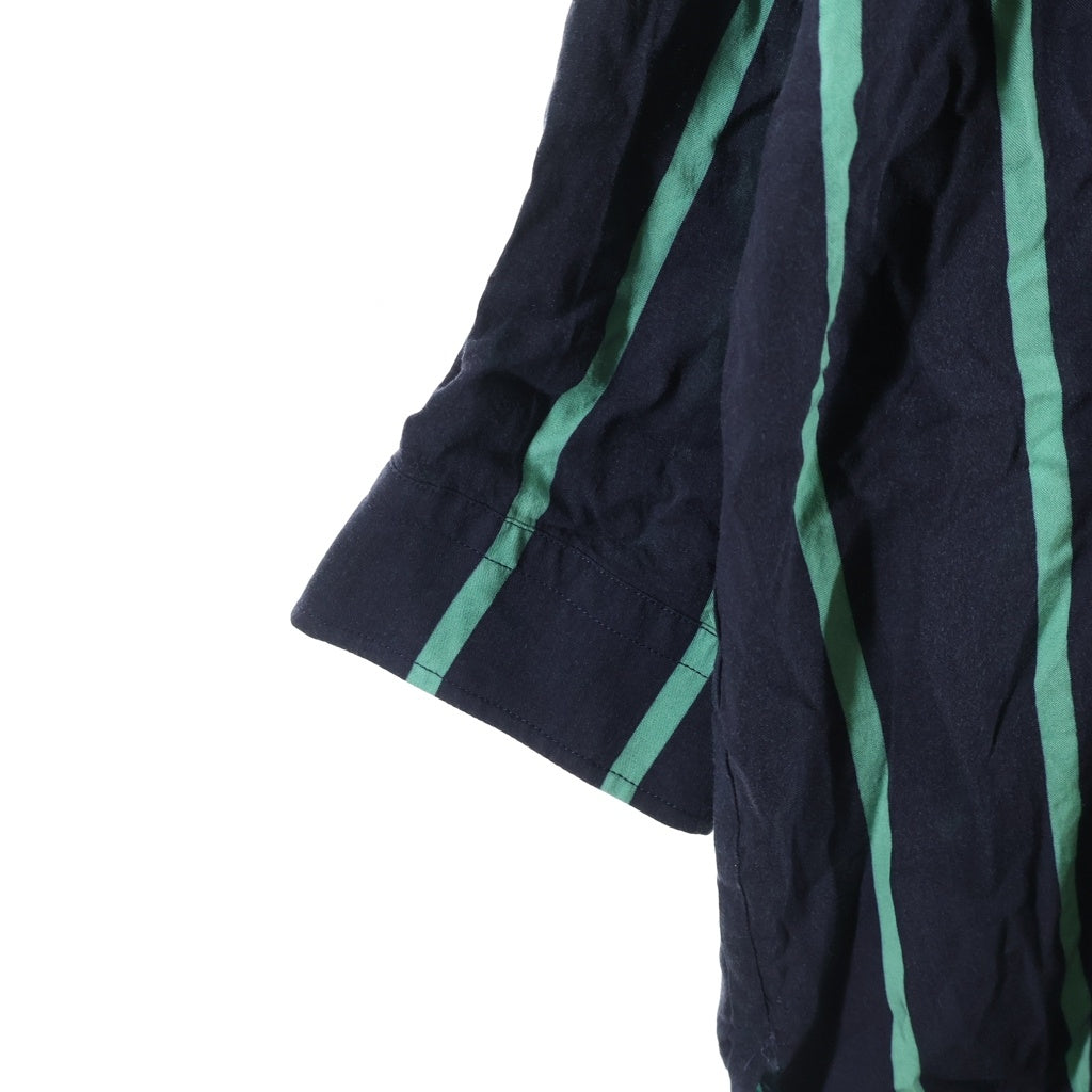 BALENCIAGA(バレンシアガ) ロングシャツ ストライプ長袖シャツ ブラック/グリーン 508453 TYA05