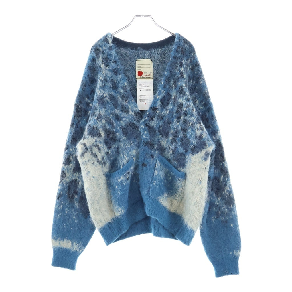 SEVESKIG(セヴシグ) 24AW Fading Leopard Knit レオパードニットカーディガン KN-SV-NYA-1002 ブルー