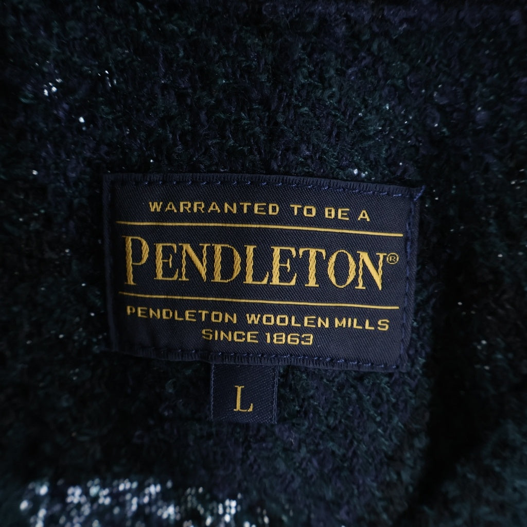 PENDLETON(ペンドルトン) ×BILL WALL LEATHER ×BEAMS チェック柄長袖シャツ ネイビー/グリーン 4475-7206